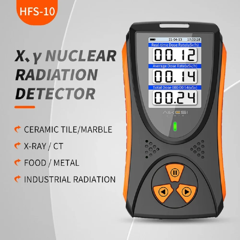 HFS-10 Geiger Counter Nuclear Radiation Detector X-ray Beta Gamma Detector Geiger Counter Dosimeter Lithium Battery