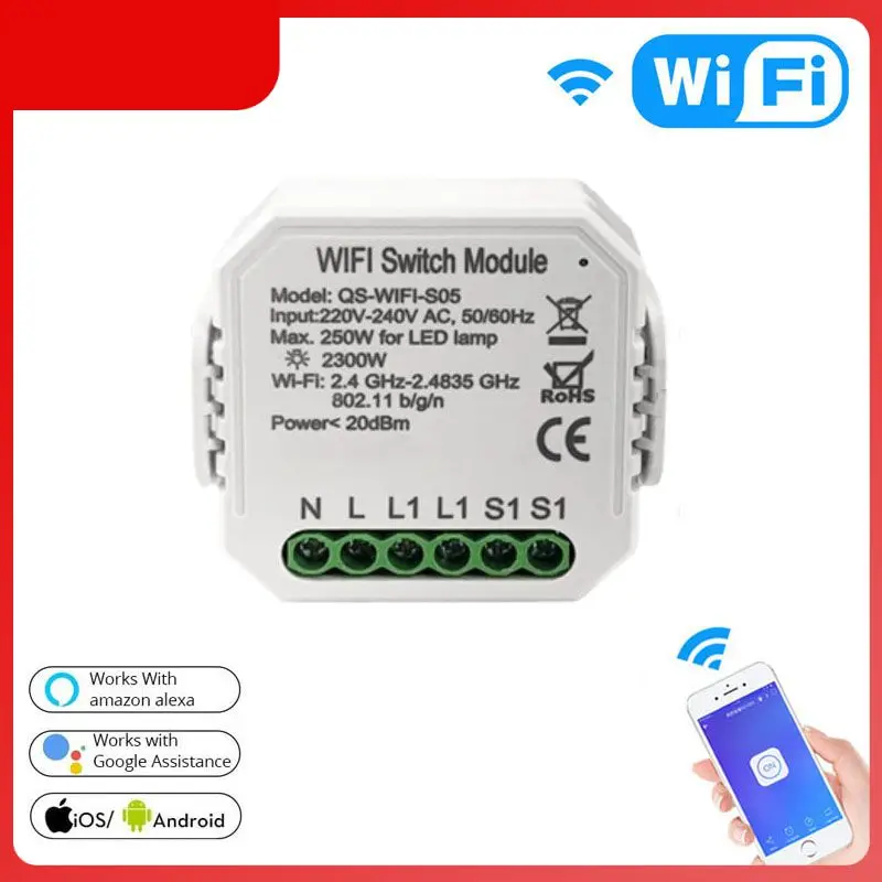 

1PC Tuya WIFI Circuit Breaker Smart Timer Switch Consumption MonitorSmart Home Compatiable With Alexa Google