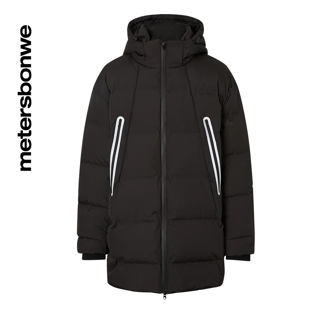 Metersbonwe Hooded Down Jacket Men Winter Warm Coat Anti-snow Parker Medium Long Down Coat Male Outerwear Brand Clothing