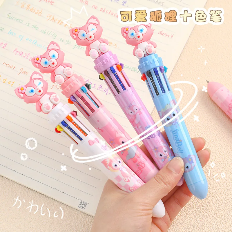 Милая многофункциональная 10-цветная Шариковая ручка для школы канцелярские