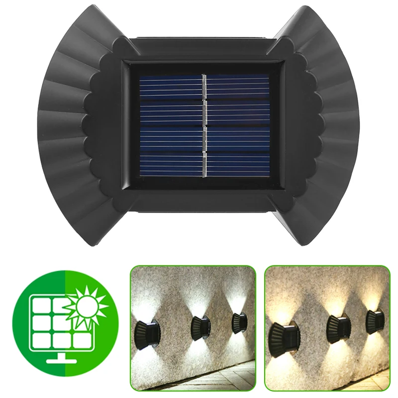 

Solar Lamps Solar Wall Lights Outdoor Waterproof LED Solar Stair Fence Lamp Decoration For Patio Pathway Stairs Garden Yard
