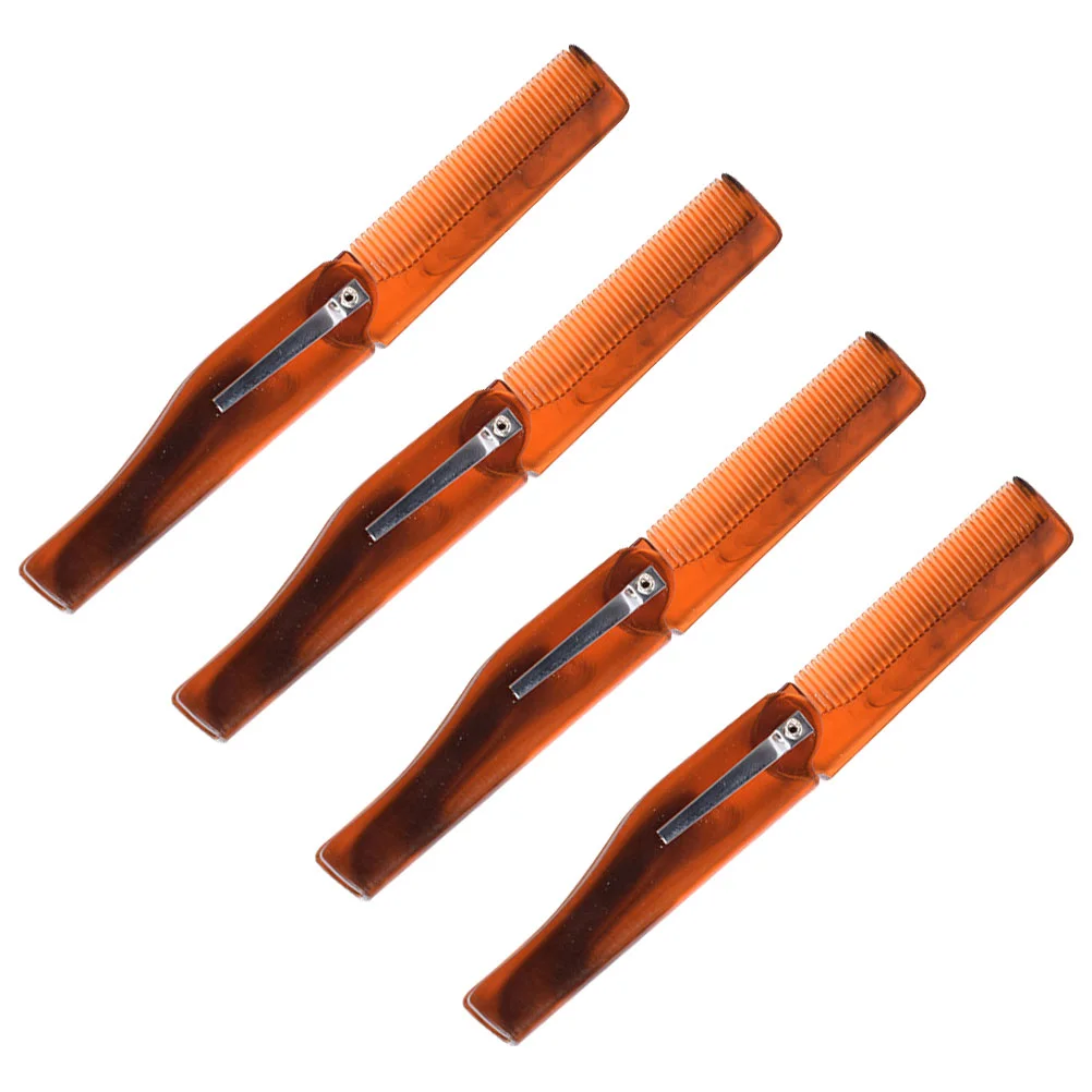 

4 Pcs Folding Comb Plastic Hair Salon Hairdressing Oil Small Pocket Combs Styling Men Women Brush
