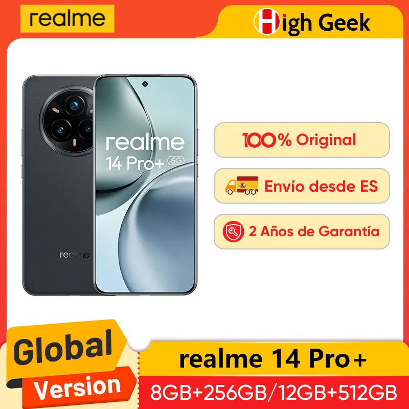 Global Version realme 14 Pro Plus 5G Smartphone Sony 3X Periscope OIS Camera Snapdragon7s Gen 3 80W SUPERVOOC Charge IP69