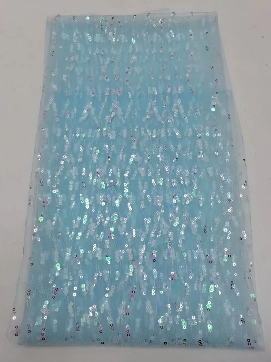 

2023 skyblue African Mesh Lace Fabric Embroidery With Stone French Mesh Lace Fabric With Sequins Nigerian Tulle Lace For Wedding