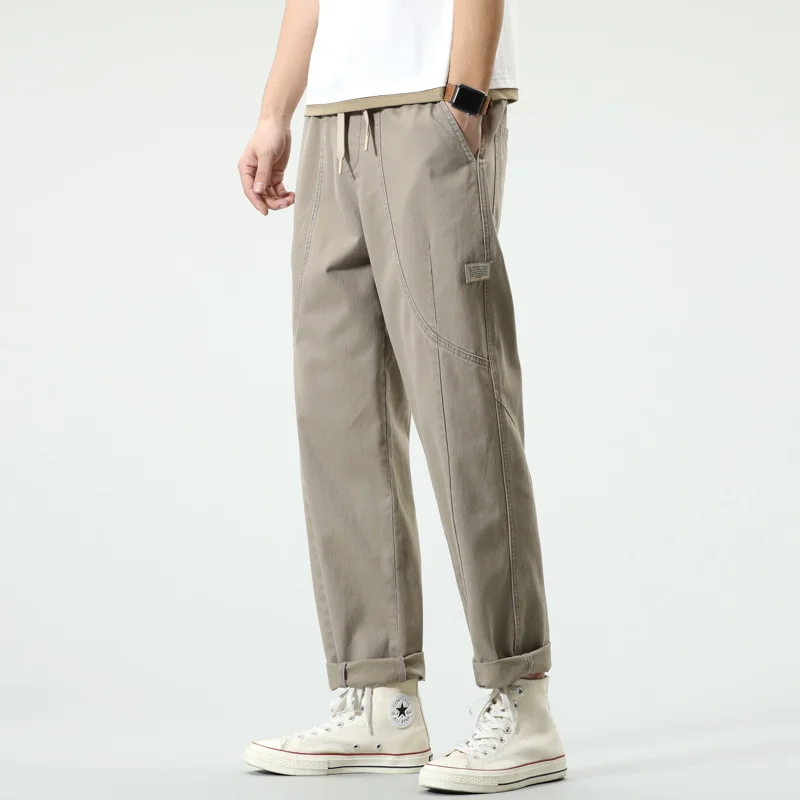 Spring 2023 Men Khaki Cargo Pants Men Casual Multi Pocket Military Tactical Pants Male Straight Loose High Quality Trousers 4XL