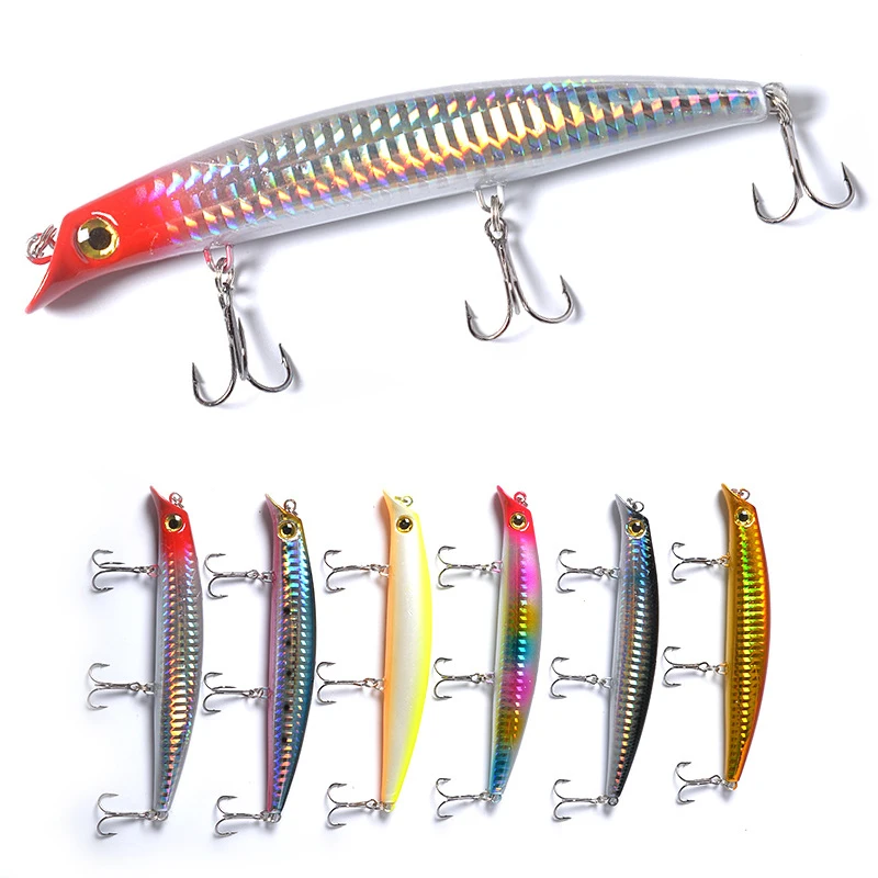 

1pcs Popper Fishing Lure 12cm 15g Minnow Wobblers Isca Artificial Hard Bait 3D Eyes Treble Hook Floating Crankbait Pesca Tackle