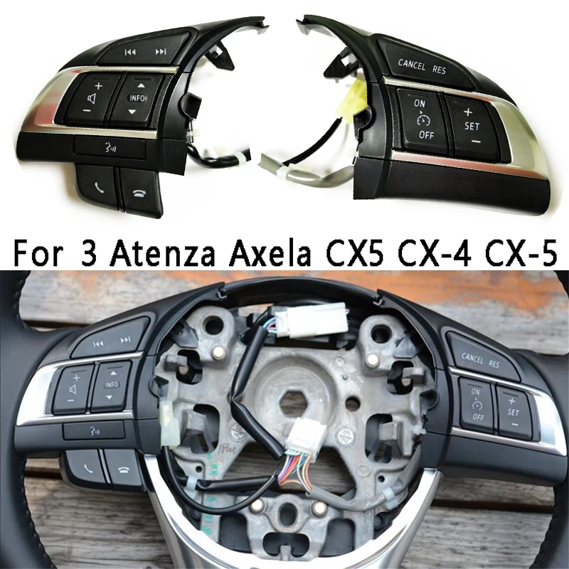 

Multi Function Steering Wheel Switch Audio Bluetooth RES Control Switch Button For Mazda 3 Atenza Axela CX5 CX-4 CX-5