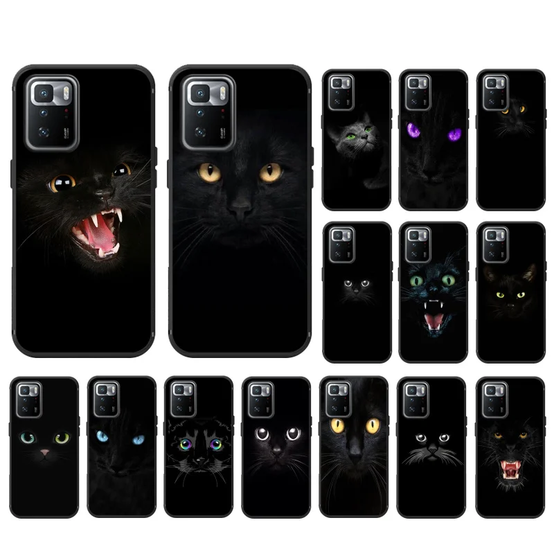 

Black Cat Staring Eye Phone Case For Xiaomi Redmi Note 11 10 Pro Note 8 Pro 9Pro Note9 9S 10S 9T Redmi 10 9C 9A