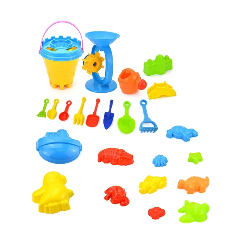 

Summer Plastic Soft Baby Beach Toy Kids Mesh Bag Bath Play Set Beach Party Cart Bucket Sand Molds Tool Water Game