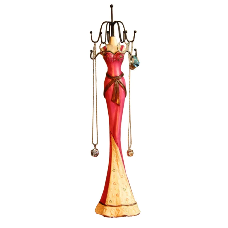 Royal Family Princess Style Jewelry Stand Holder Mannequin Earrings Necklace Display Organizer Evening Gown Jewelry Display Rack
