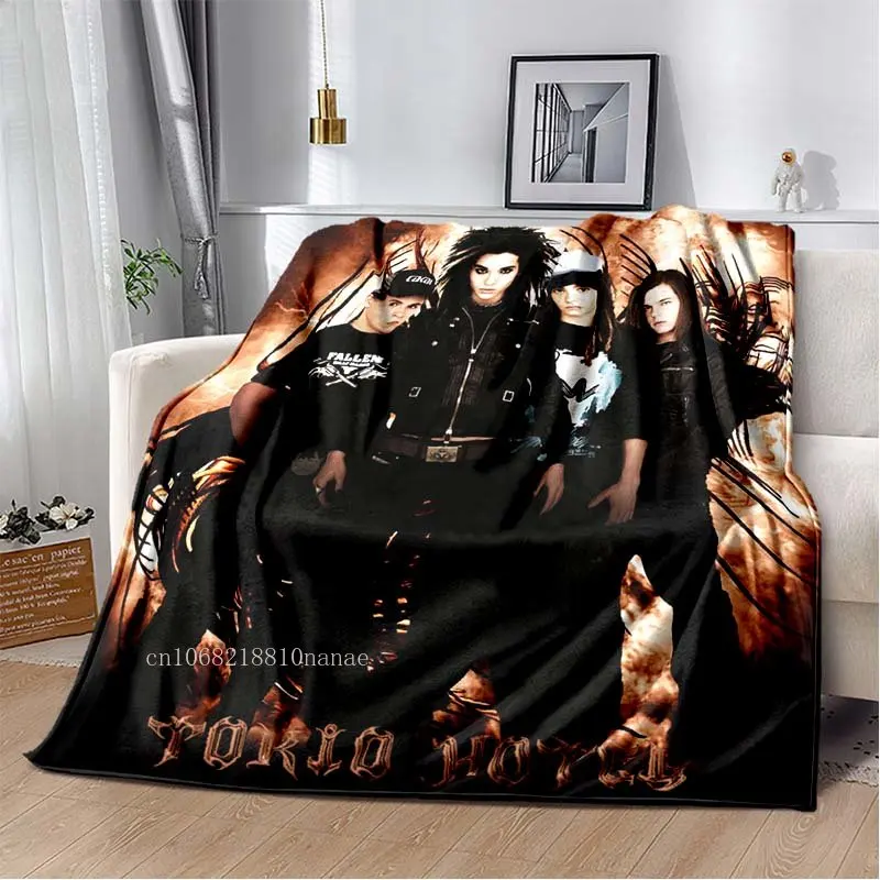 Music Band 3D Printed Flannel Blanket Tokio Hotel Throw Blanket Picnic Blanket Home Travel Blanket Birthday Gift Sofa Bedspread