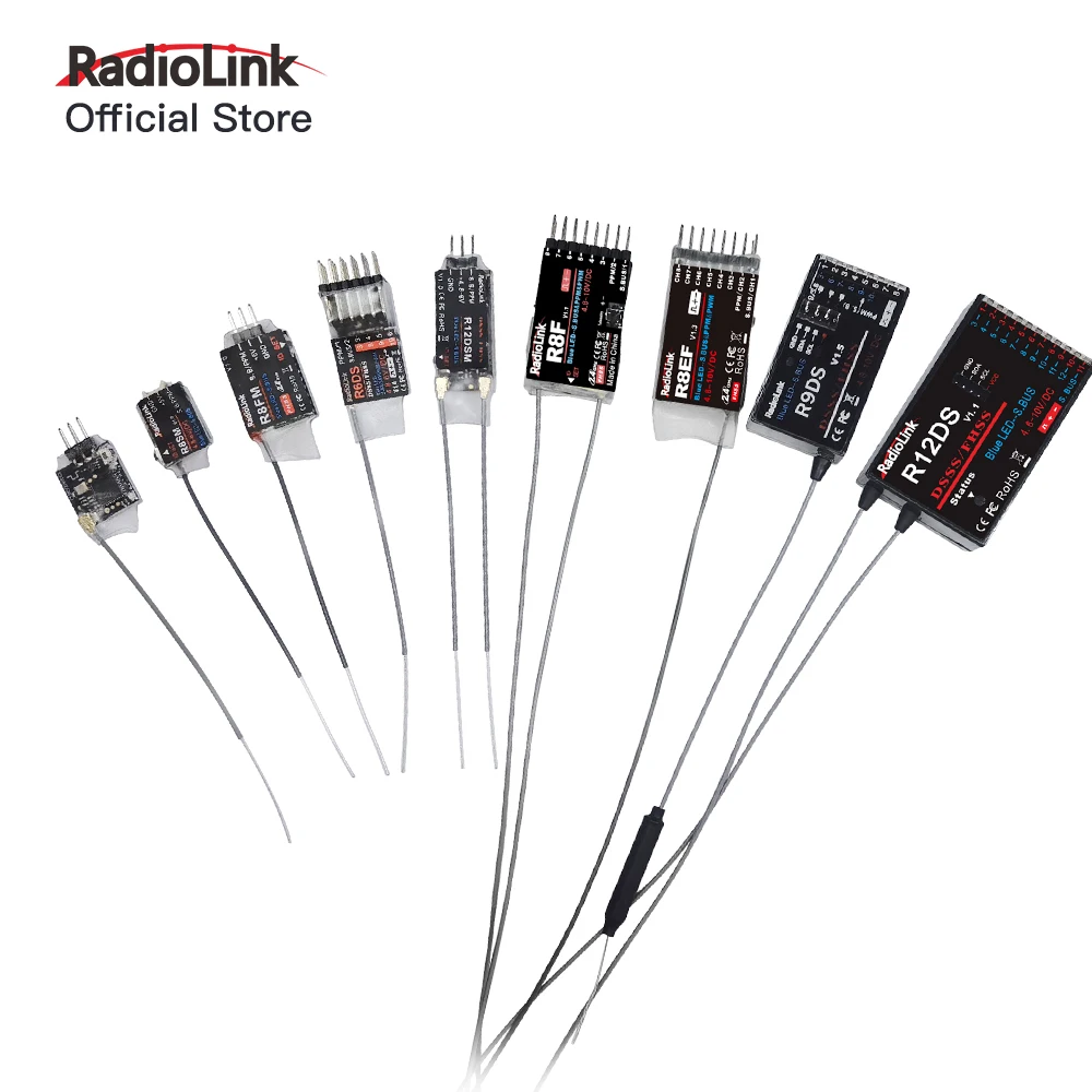 Радиоуправляемый приемник Radiolink R12DSM R12DS R9DS R6DSM R6DS 2,4 ГГц 6/9/10/11/12 каналов, работает с передатчиком AT9/AT9S/AT9S Pro/AT10/AT10 II