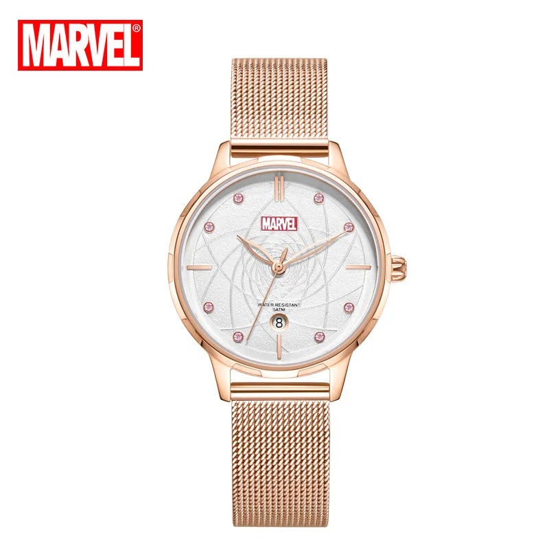 Disney Gift With Box Marvel Gypsophila Lady Quartz New Belt Mesh Casual Personality Watch Men Women Relogio Masculino