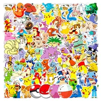 100 pieces pokemon kawaii pikachu skateboard bike guitar laptop waterproof sticker kids toy gift funny sticker