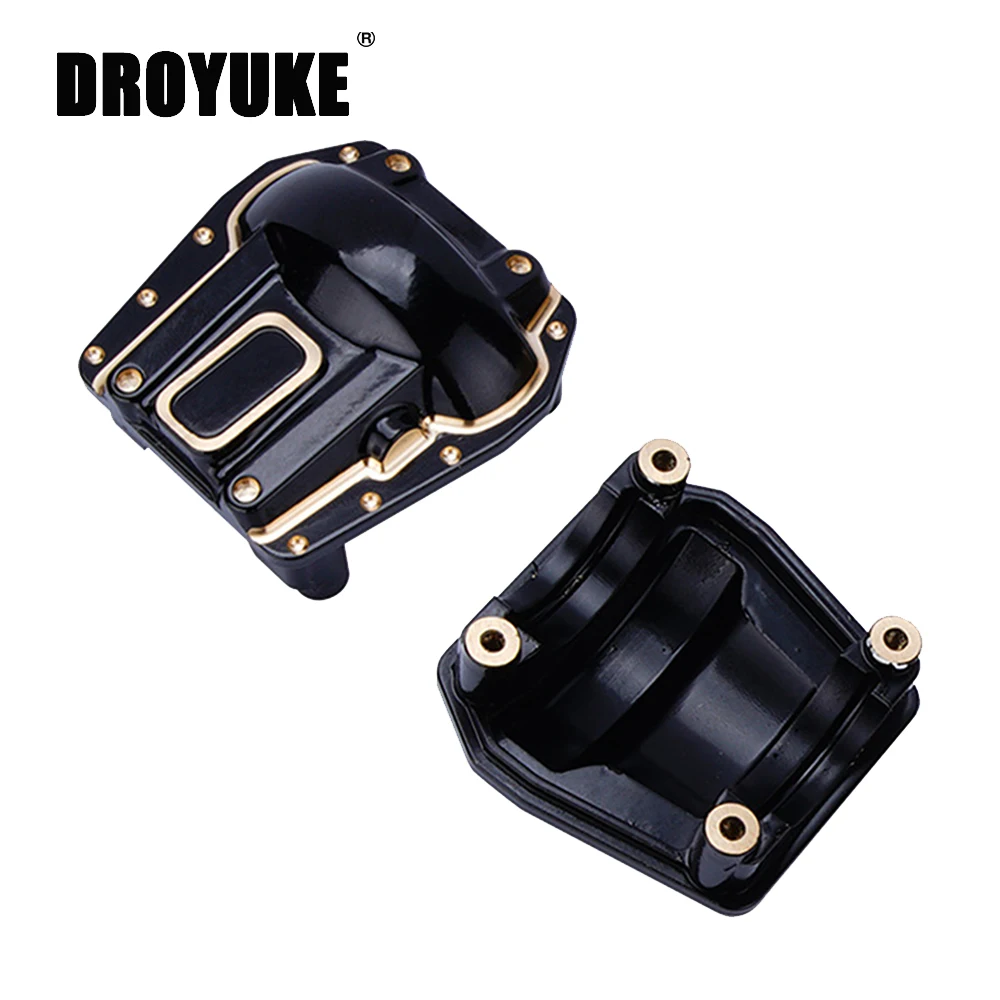 

Droyuke 2Pcs/lot 106g Black Coating Brass Axle Diff Cover For 1/6 RC Crawler Car Axial SCX6 Jeep JLU Wrangler Upgrade Parts