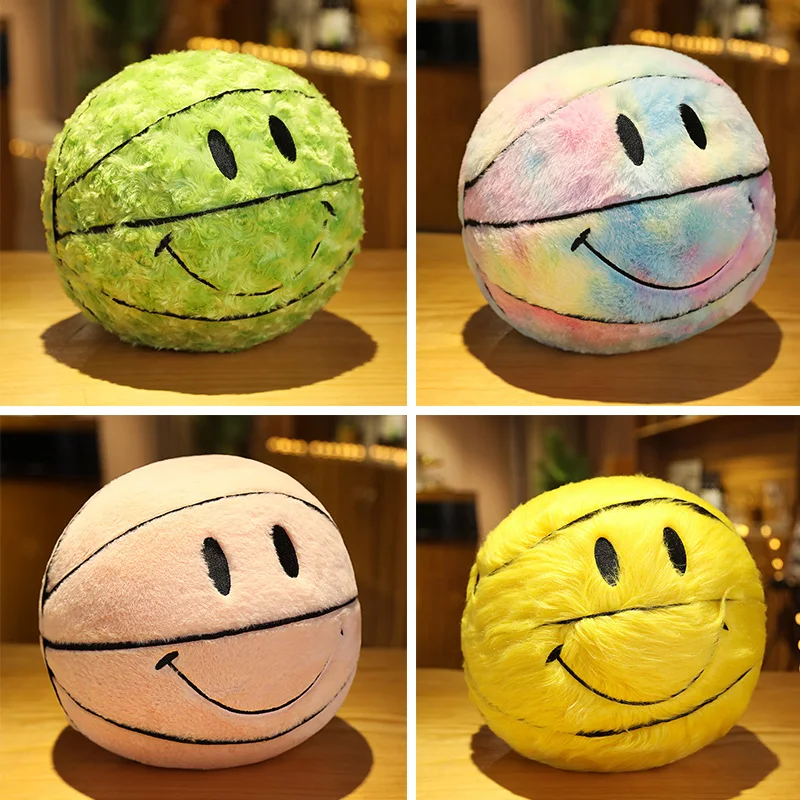 

Kawaii Colorful Ball Plushies Doll Chinatown Market X Smiling Face Joint Basketball Cute Pillow Soft Kids Babys Plush Toys Gifts