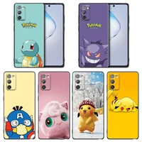 pokemon logo and icons phone case for samsung note 8 9 10 20 5g m11 m12 m30s m32 m21 m51 f41 f62 m11 silicone case pikachu