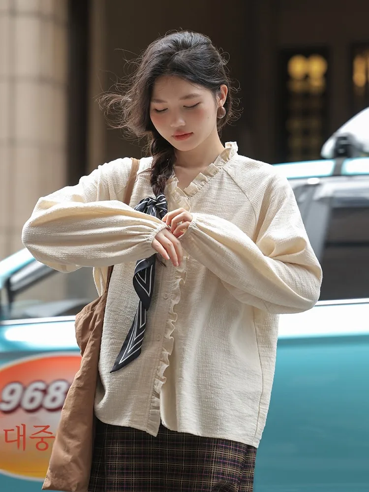 Женские рубашки с длинными рукавами Miding French sle High Sense осень 2024 новая шикарная