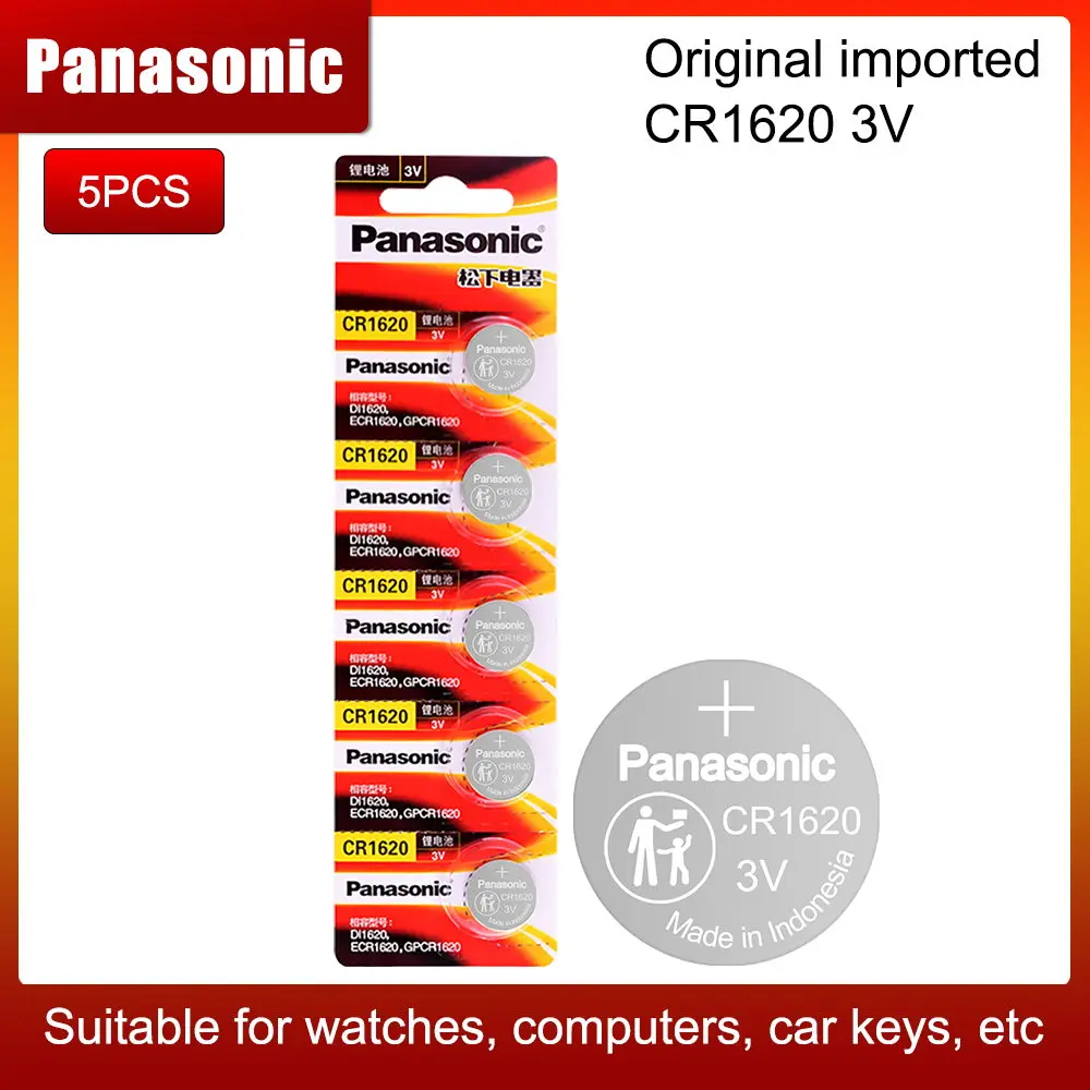 

5 шт./лот оригинальные новые батареи для PANASONIC cr1620 3 в кнопочный Аккумулятор для часов компьютера cr 1620
