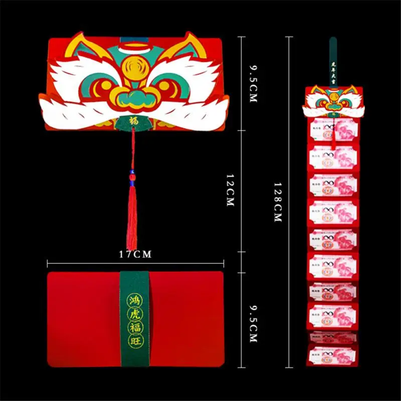 

New Year Tiger Folding Red Envelope Year Of The Tiger HongBao Red Pocket New Year Personality Red Bag Spring Festival Supplies