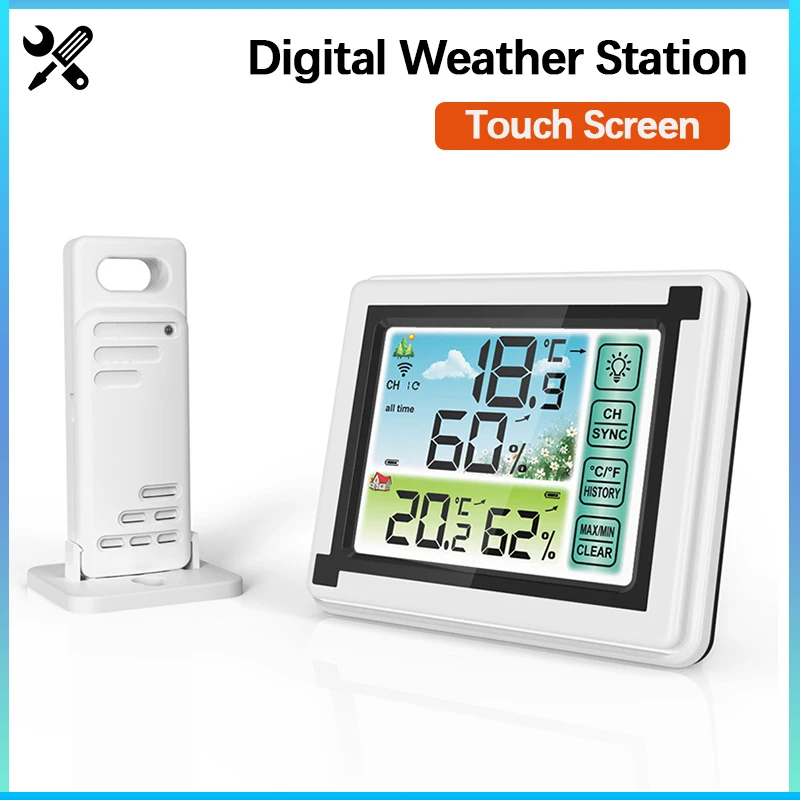 Temperature Humidity Monitor Indoor Outdoor Thermometer Alar