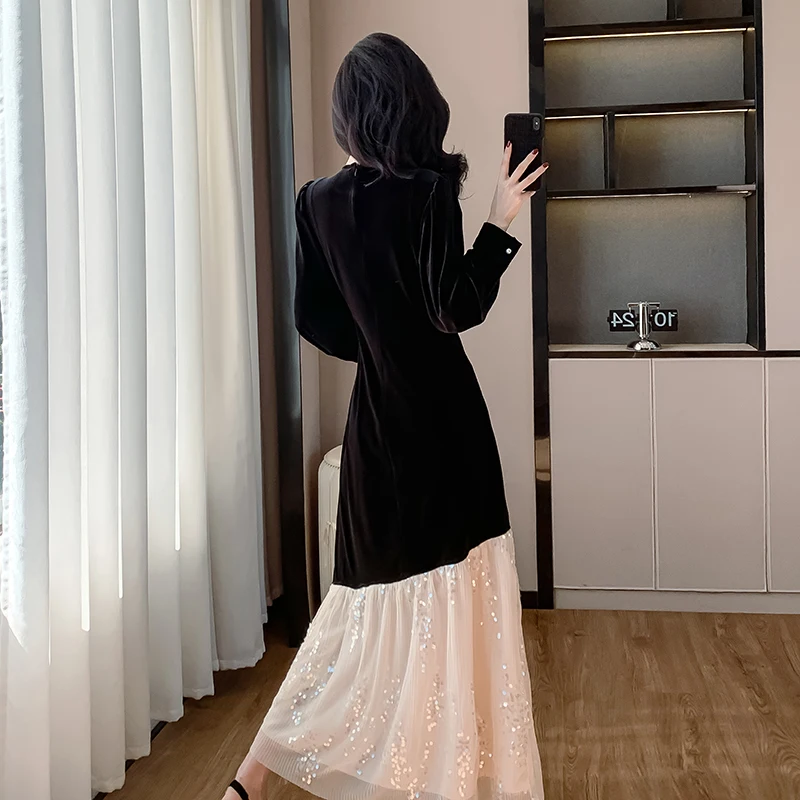 Осень и зима 2024 новая женская одежда высококачественное французское платье