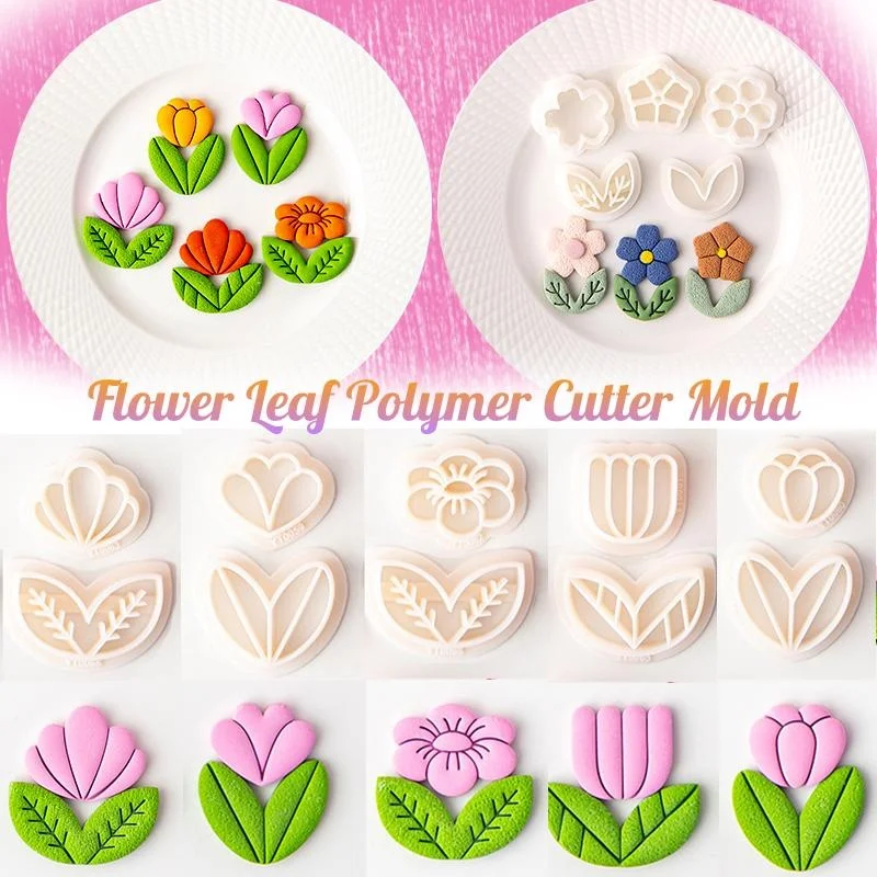 

Beautiful Flower Petal Soft Clay Cutter Minimalist Irregular Geometry Polymer Clay Earrings Making Mold Pendant Jewelry Tools