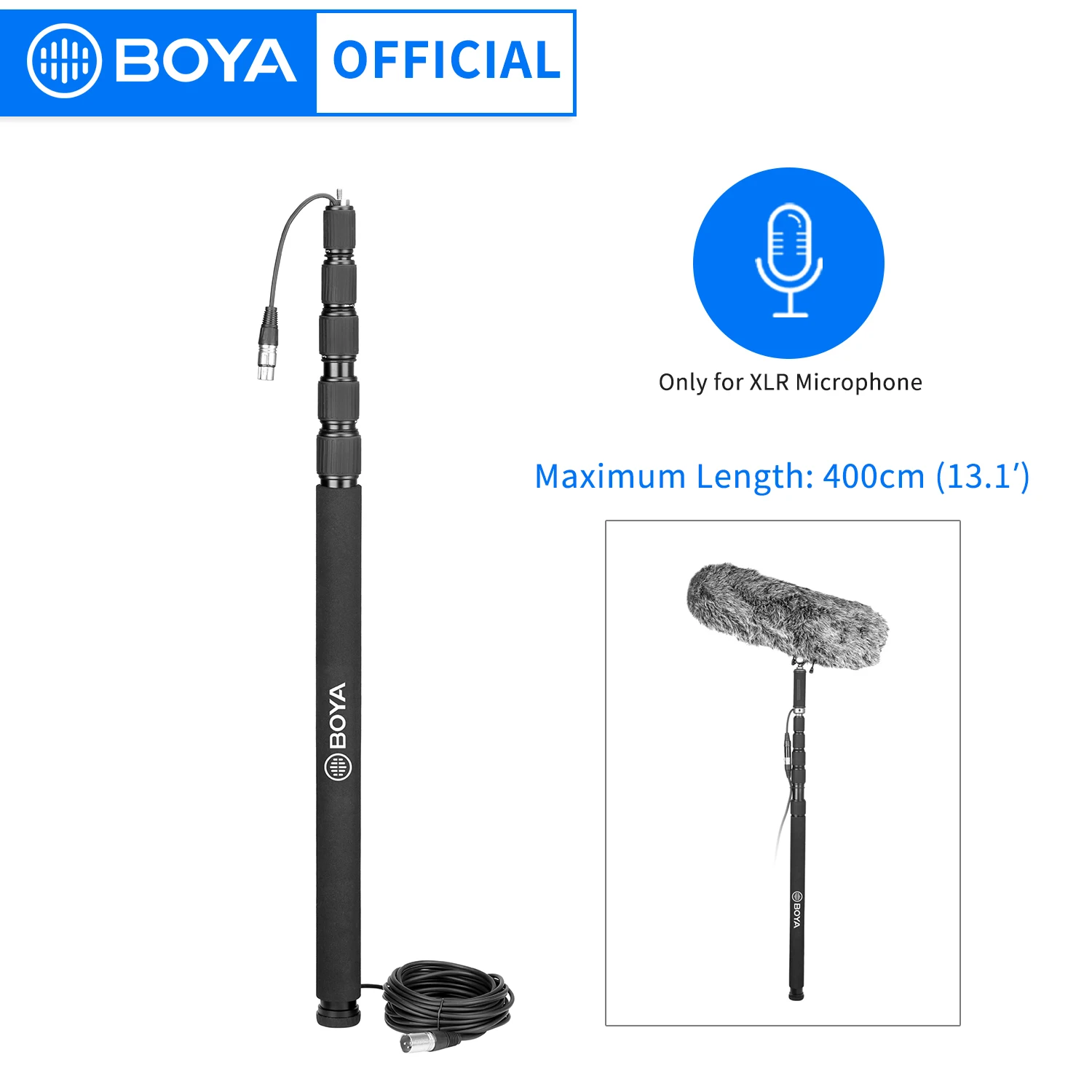 BOYA BY-PB40A микрофон из углеродного волокна телескопическая стрела записывающее