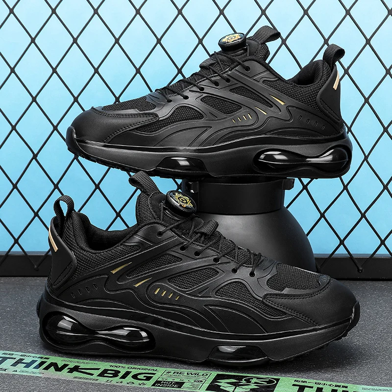 27/5000 черные мужские кроссовки на воздушной подушке осенние дышащие 2024 новые