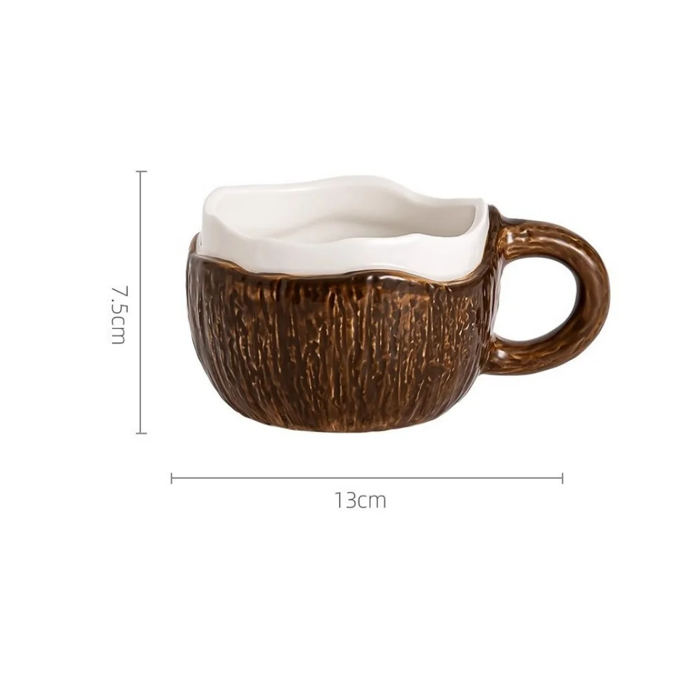 Кокосовая кружка для завтрака с молоком из овса керамическая кокосовой шелушкой