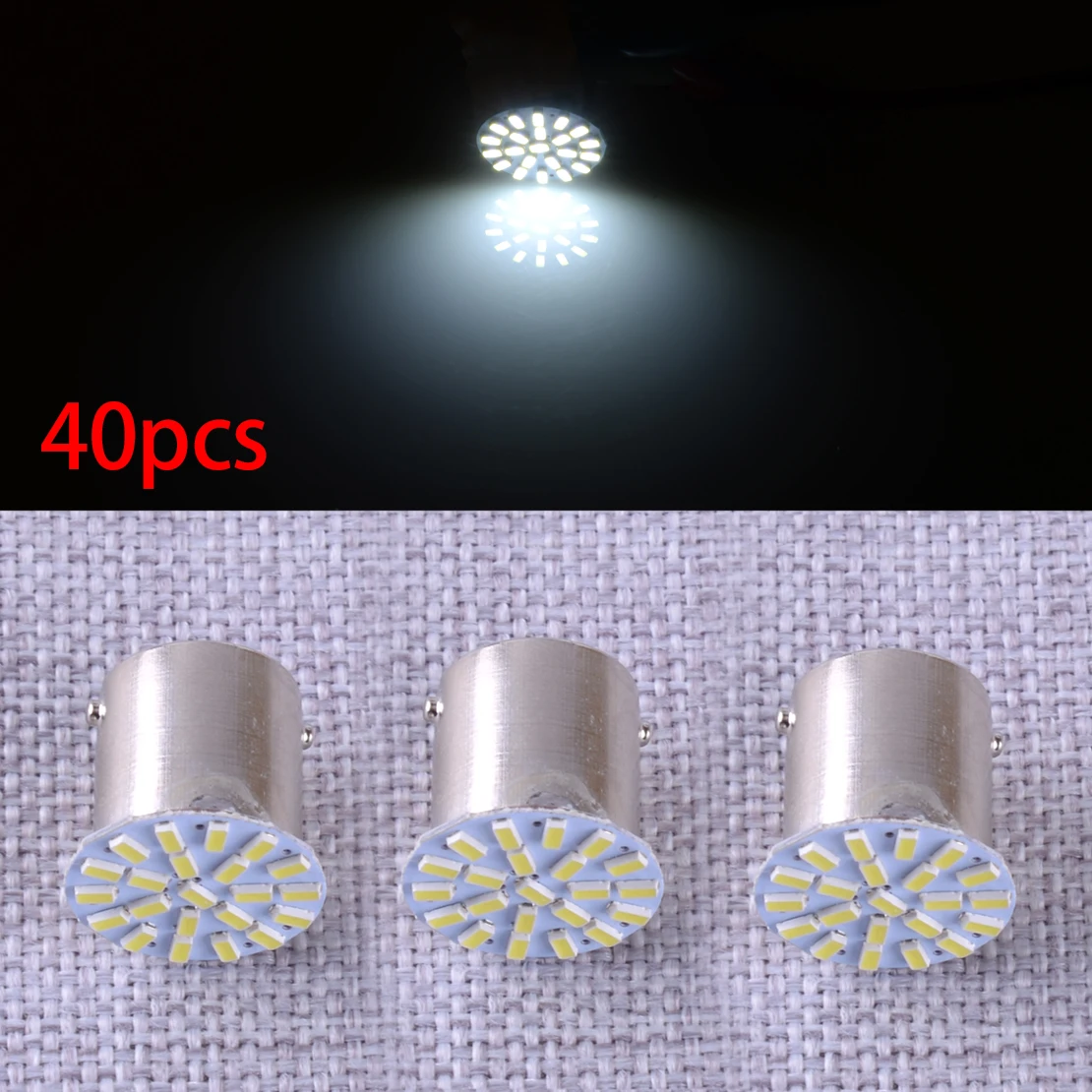 

40Pcs 22SMD LED Tail Turn Signal Backup Light Bulb for Car Motorcycle RV Trailer Truck Scooter Motorhome SUV 1156 BA15S P21W 12V