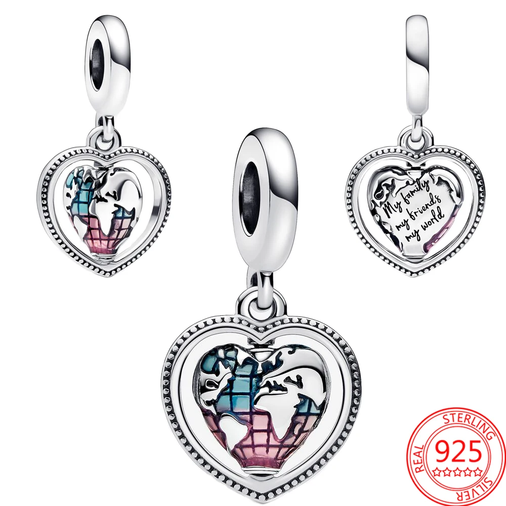 Подлинные настоящие искусственные серебряные крутящиеся подвески в виде сердца