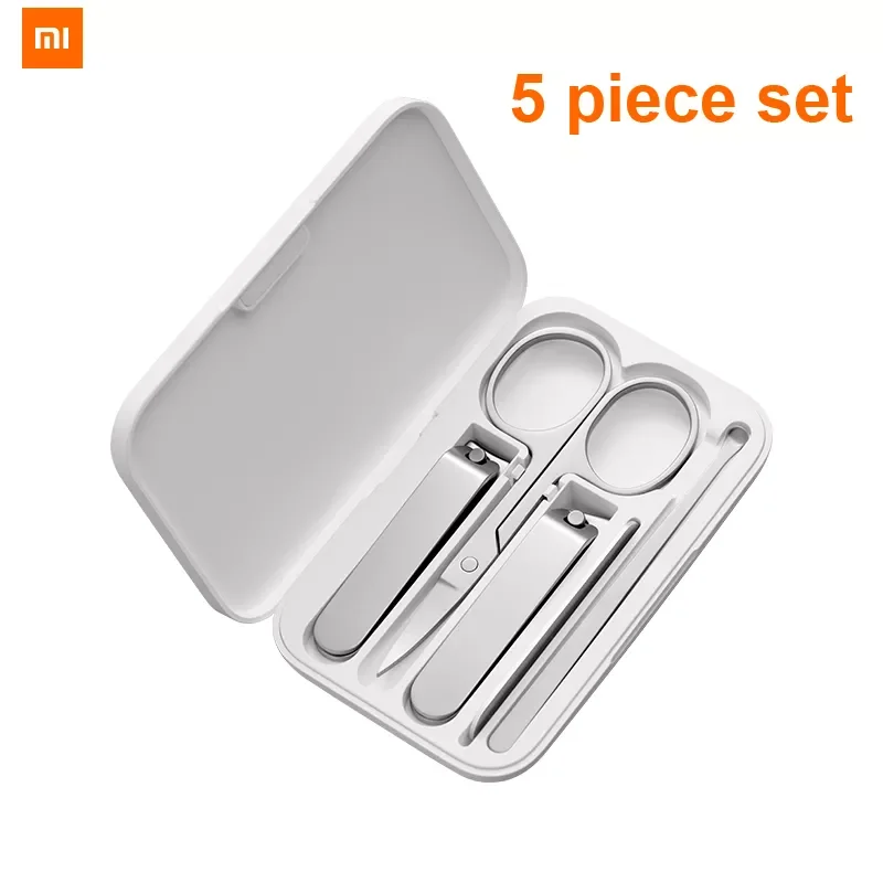 

NEW2023 100% Xiaomi mijia 5pcs/set Manicure Nail Clippers Pedicure Set Portable Travel Hygiene Kit Stainless Steel Nail Cutter T