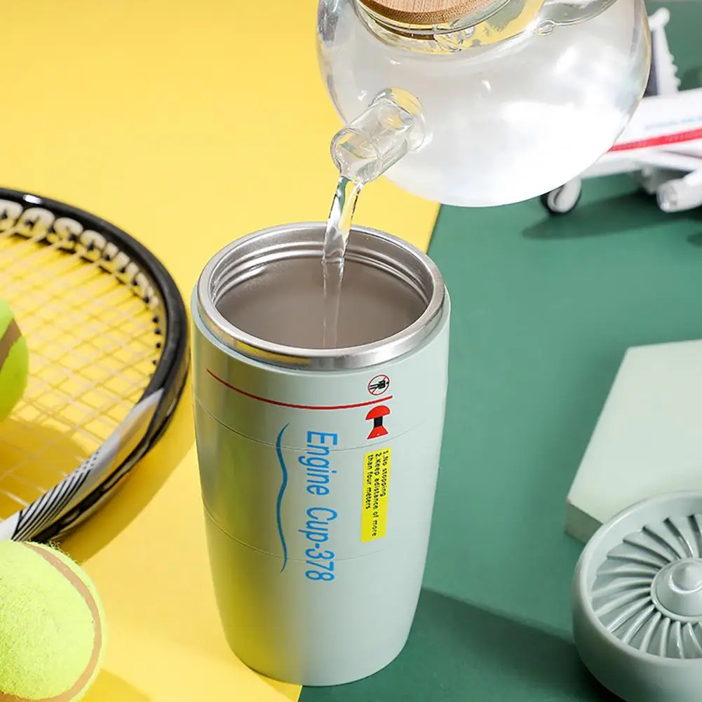 

350ml Automatic Mixing Coffee Mug Aircraft Engine Shape Wide Mouth Good Grip Coffee Tea Milk Self Stirring Mug for Home Office T