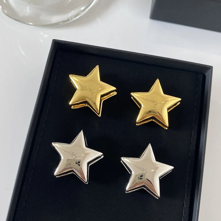 

Timeless Wonder Stunning Geo Star Stud Earrings for Women Designer Jewelry Runway Ins Luxury Brand Signed Rare Gift Korean 4321