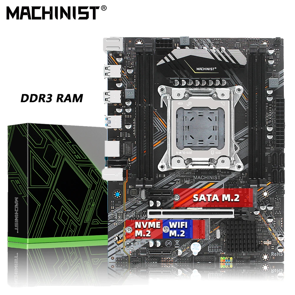 Machinist-placa base X99 LGA 2011-3 DDR3, Memoria ECC/NON-ECC, cuatro canales, procesador Intel Xeon E5 V3 y V4 SATA/NVME M.2 x99-G7