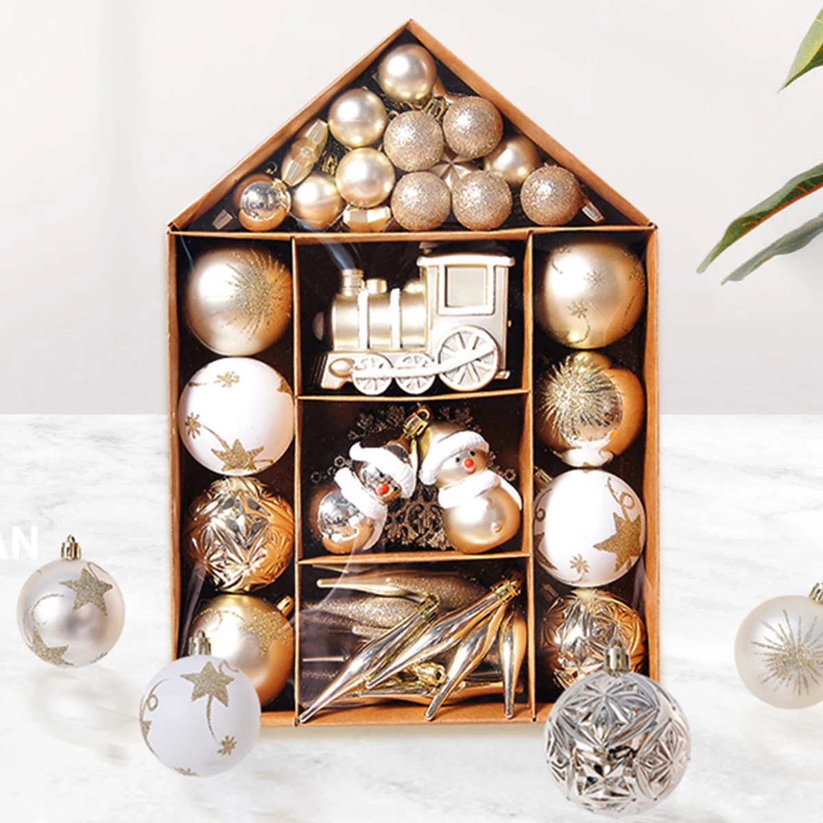 

70Pcs Christmas Tree Ornament Set Christmas Ball Ornament Hanging Christmas Tree Baubles Reusable Xmas Tree Ornament Christmas