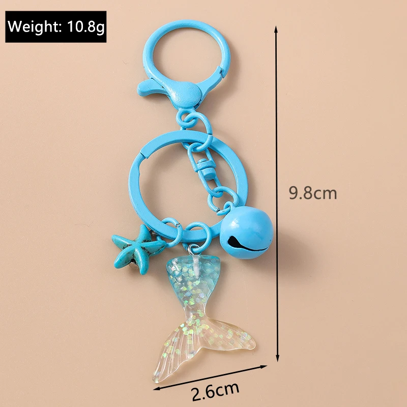 Симпатичный брелок для ключей в виде морской звезды рыбьего хвоста женский и