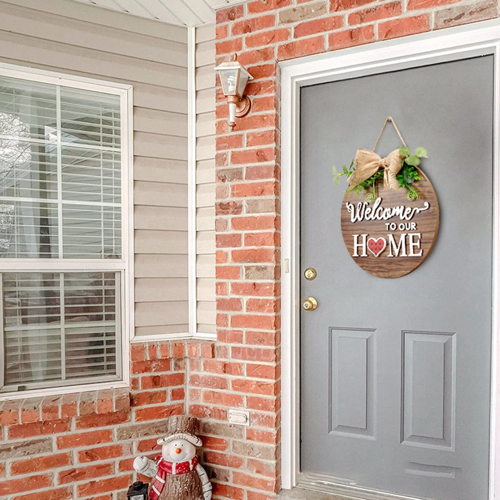 

Wood Welcome Signs Wall Hanging Outdoor Farmhouse Interchangeable Porch Seasonal Wall Hanging Outdoor Wood Wreaths
