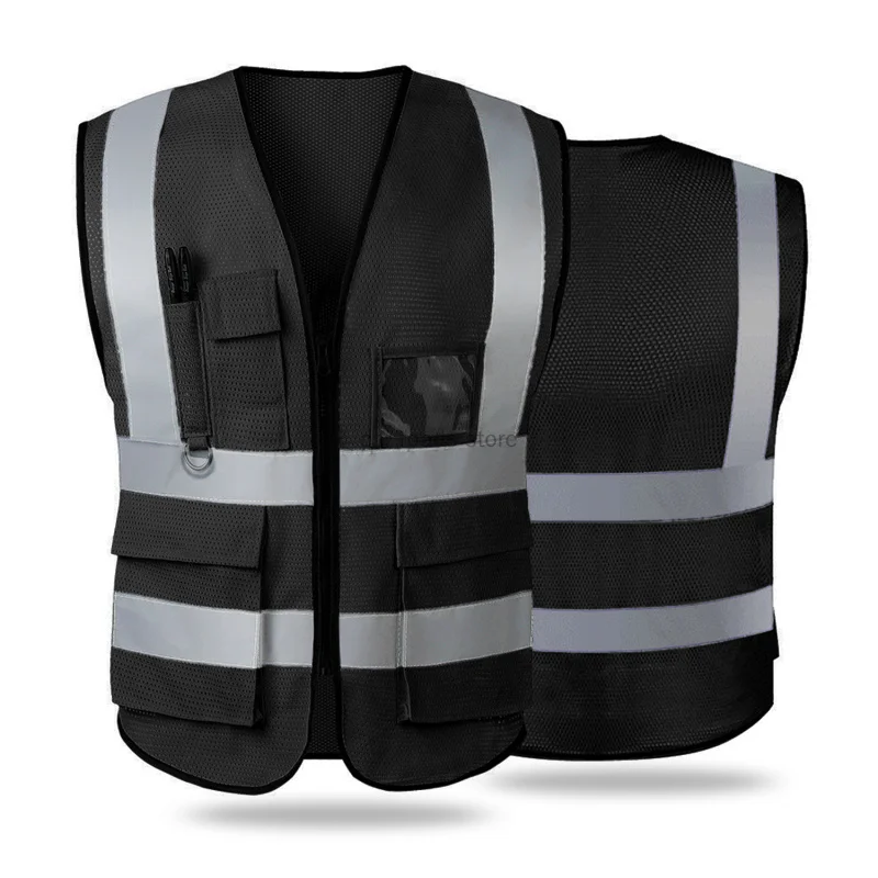 Reflective Safety Vest For Women Men High Visibility Security With Pockets Zipper Front Meets ANSI/ISEA Standards images - 6