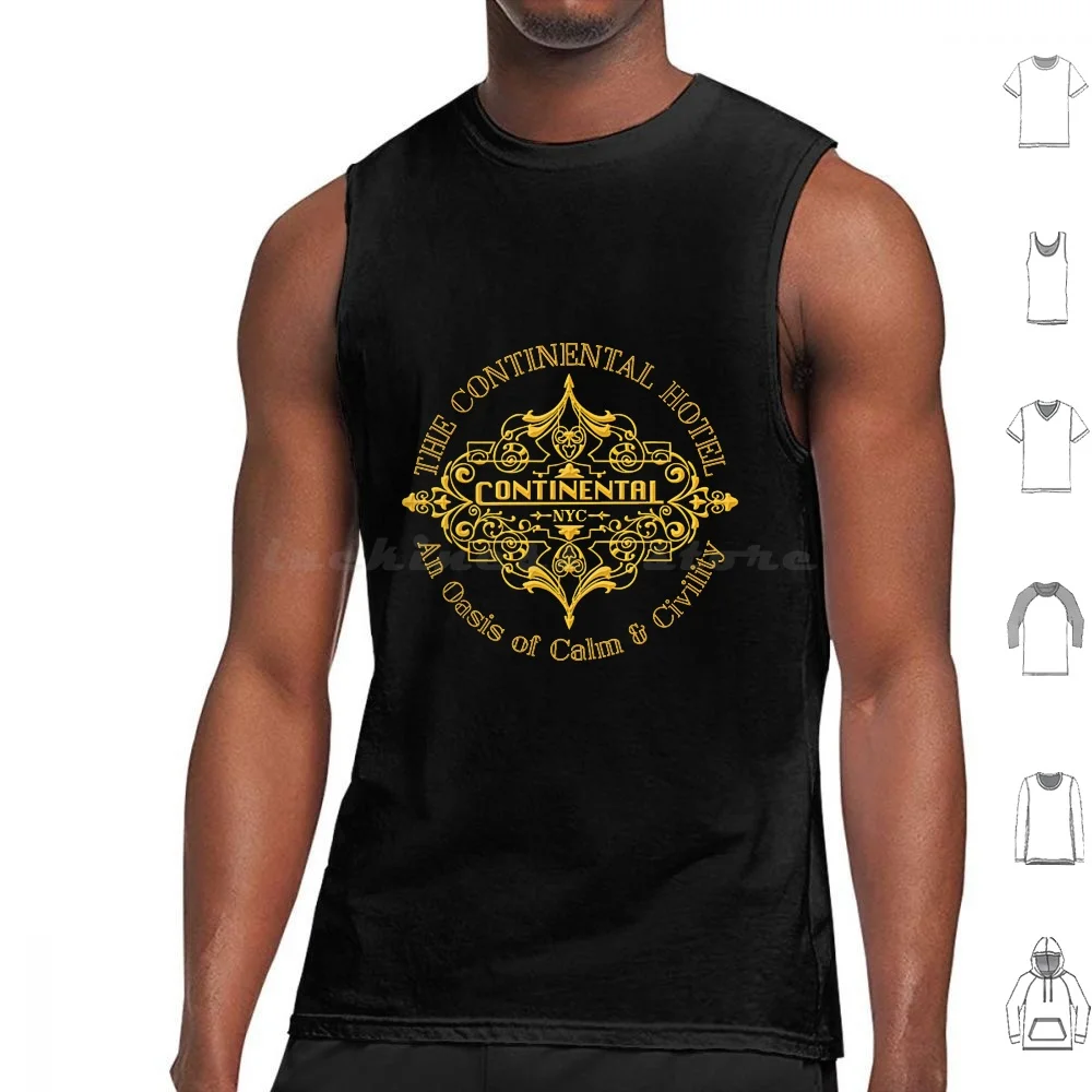 

The Continental Hotel T-Shirt Tank Tops Print Cotton Wick Assassin Baba Yaga Boogeyman Bounty Hunter Continental Daisy