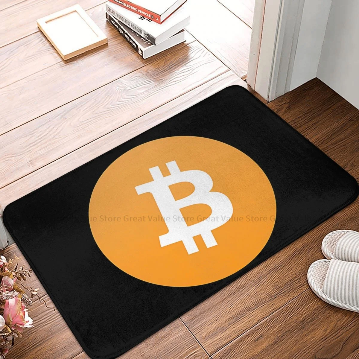 

Cryptocurrency Bathroom Mat Icon Gift For Bitcoin Fan Doormat Kitchen Carpet Balcony Rug Home Decor