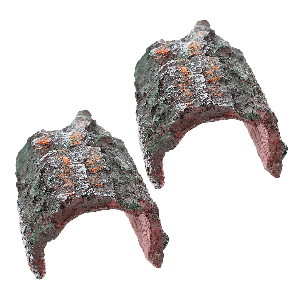 

2 шт. коробка для рептилий, украшение для коры, укрытие для рептилий, прятки рептилий, товары