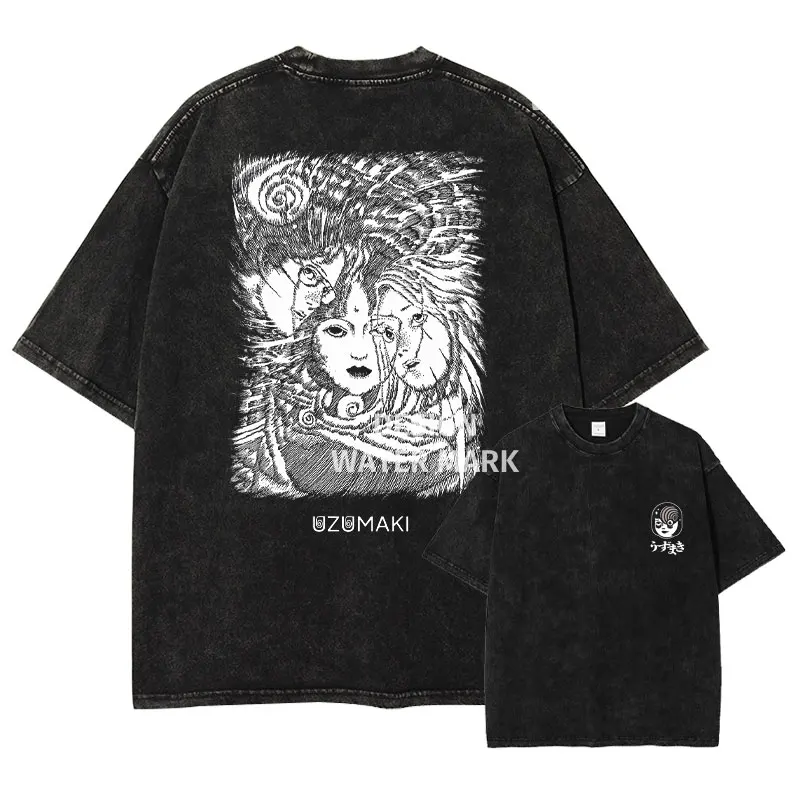 Футболки с аниме Tomie Kawakami винтажные потертые футболки Узумаки Спираль в ужасы