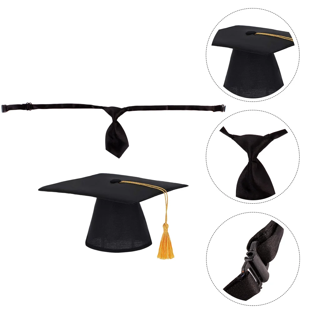 

Pet Graduation Tie Hats Costume Hat Neck Caps Cat Outfits Grade Dog Accessories Cosplay Graduate Cats Tassel Doctorial Clothes