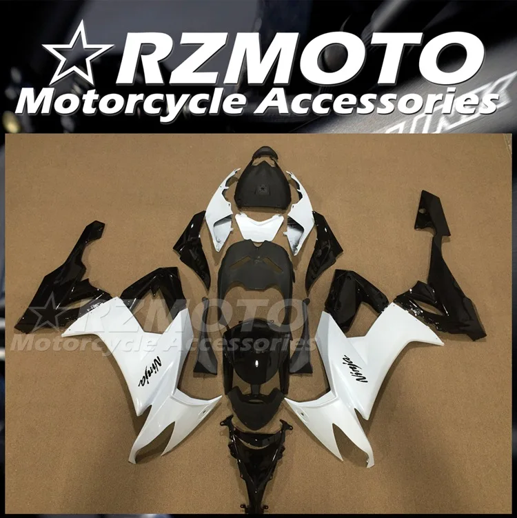 

New ABS Whole Motorcycle Fairings Kit Fit for Kawasaki Ninja ZX-10R ZX10R 2008 2009 2010 08 09 10 Bodywork set White Black
