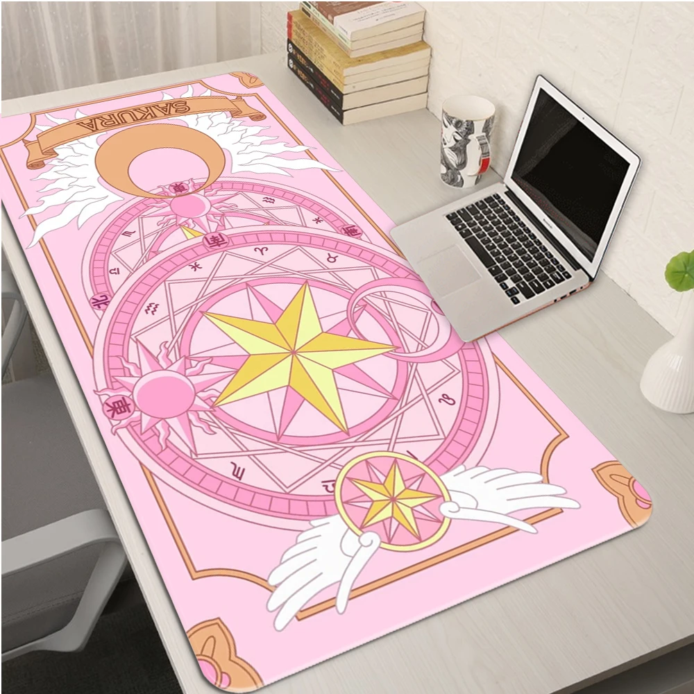 

Anime mouse pad Cardcaptor Sakura Gamer Mousepad cute Desk Mat washable Large Gaming Mouse mat Locking Edge keyboard desk pads