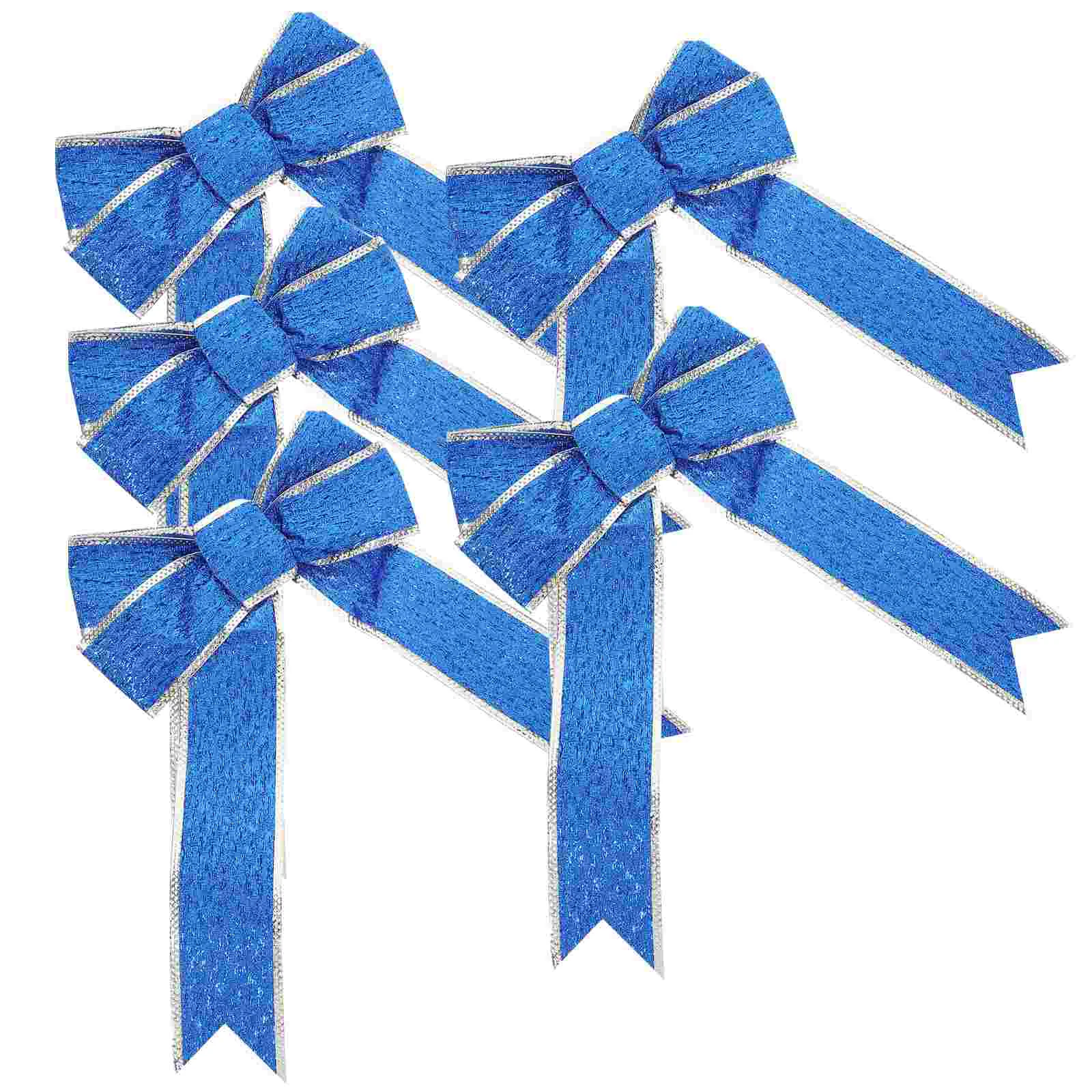 

Christmas Bows Bow Ribbon Tree Gift Wrapping Knot Ornaments Blue Large Wreath Topper Bowknot Present Knots Decorative Holiday