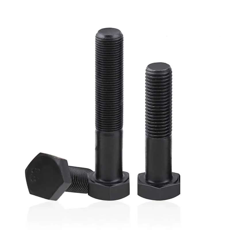 Наружный шестигранный винт класса 8 из черной стали с тонкой резьбой M8 M10 M12 DIN933
