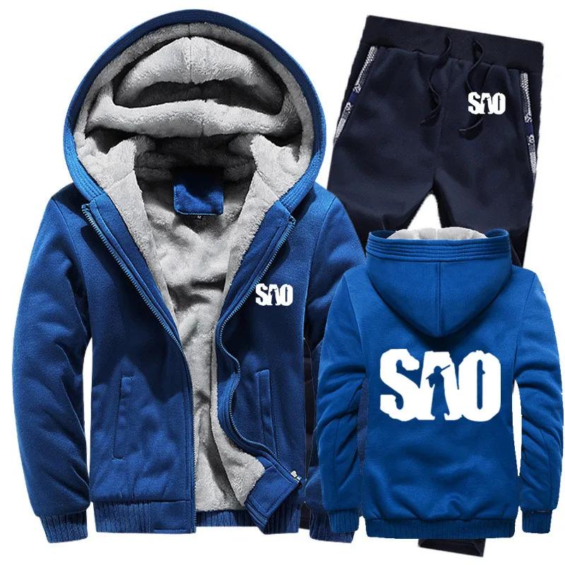 Мужской зимний флисовый костюм с принтом мой меч |